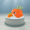 Gordon the Pumpkin Whale Amigurumi Plush - Limited Edition Fall Snackimal