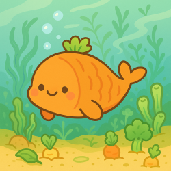 Ollie the Cachalot Carrot Amigurumi Plush – Veggie Snackimal