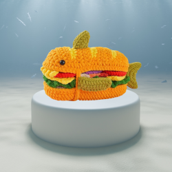 Sandy the Fish Sandwich Amigurumi Plush