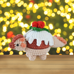 Holly the Pudding Ankyloburger Amigurumi Plush – Festive Treatosaurs